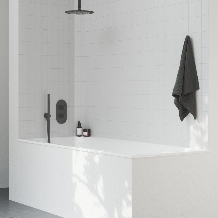 Ravak Espirit Termostata vannas/dušas jaucējkrāna virsapmetuma daĮa ES 067.20BLM.O3RB07C, melns matēts