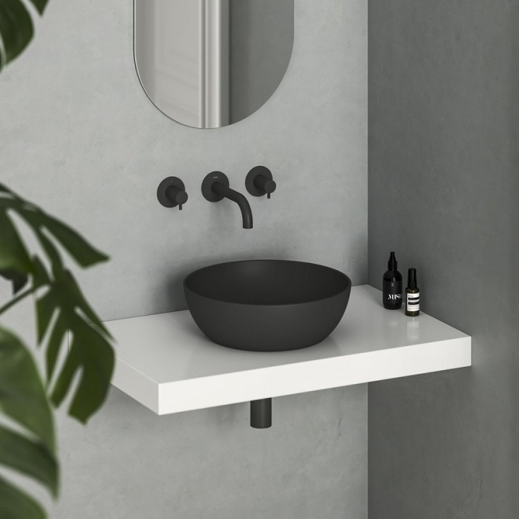 Vannas istabas uzliekamā izlietne Ravak Uni Slim 400 B 40cm, melna matēta