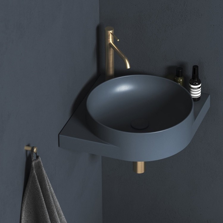 Vannas istabas stūra izlietne Ravak Yard 450 C 45x45 cm, Deepsea Blue