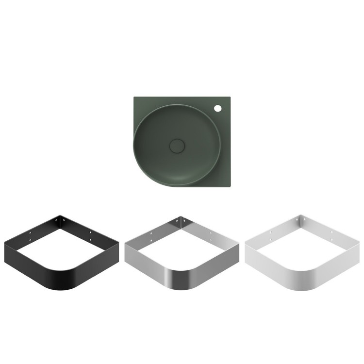 Vannas istabas stūra izlietne Ravak Yard 450 C 45x45 cm, Grey Green