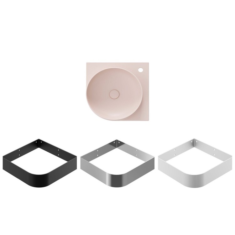 Vannas istabas stūra izlietne Ravak Yard 450 C 45x45 cm, Alabaster Pink