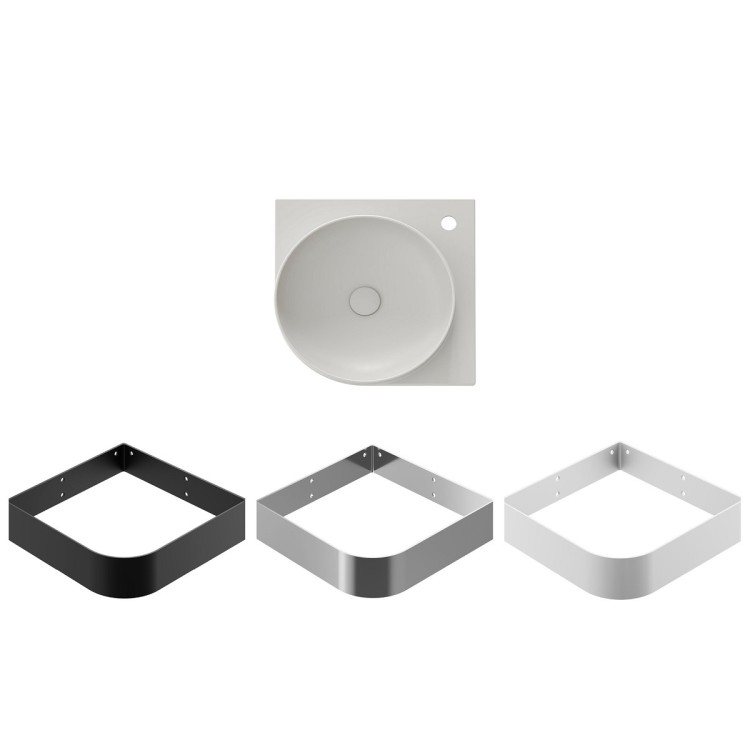 Vannas istabas stūra izlietne Ravak Yard 450 C 45x45 cm, Smoke Grey