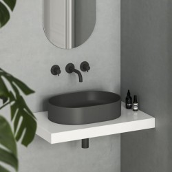 Vannas istabas uzliekamā izlietne Ravak Ceramic 550 O Slim 55x37cm, antracīts