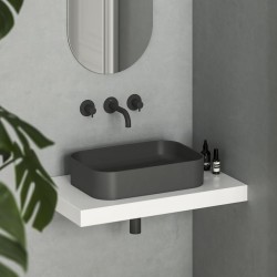 Vannas istabas uzliekamā izlietne Ravak Ceramic 550 R Slim 55x37cm, antracīts