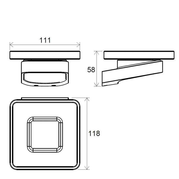 Ziepju trauks Ravak 10° Black, melns TD 200.20