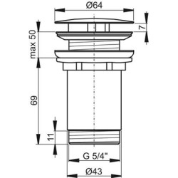 Sifona izplūde Ravak, hroms, X01439