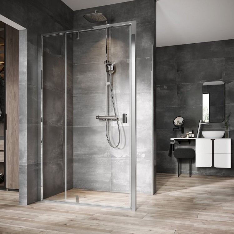 Dušas stūris taisnstūra RAVAK NEXTY NDOP2+NPSS 100x90 cm, spīdīgs