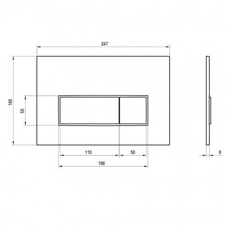 Noskalošanas taustiņš Ravak UNI SLIM, melns X01744