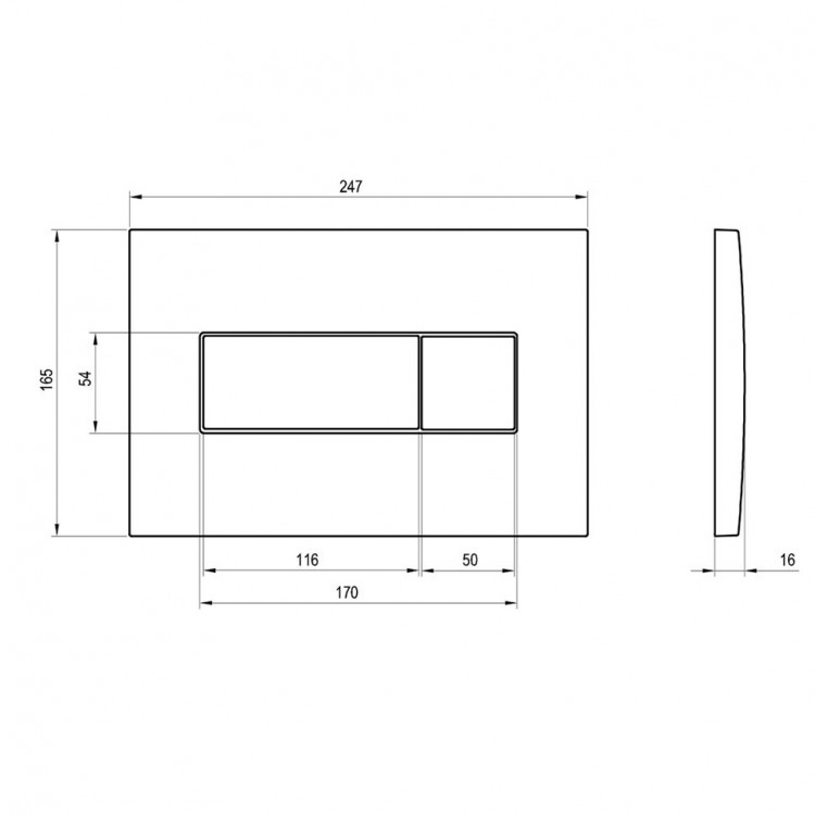 Noskalošanas taustiņš Ravak UNI, balts X01457 Noskalošanas taustiņš Ravak UNI, balts X01457