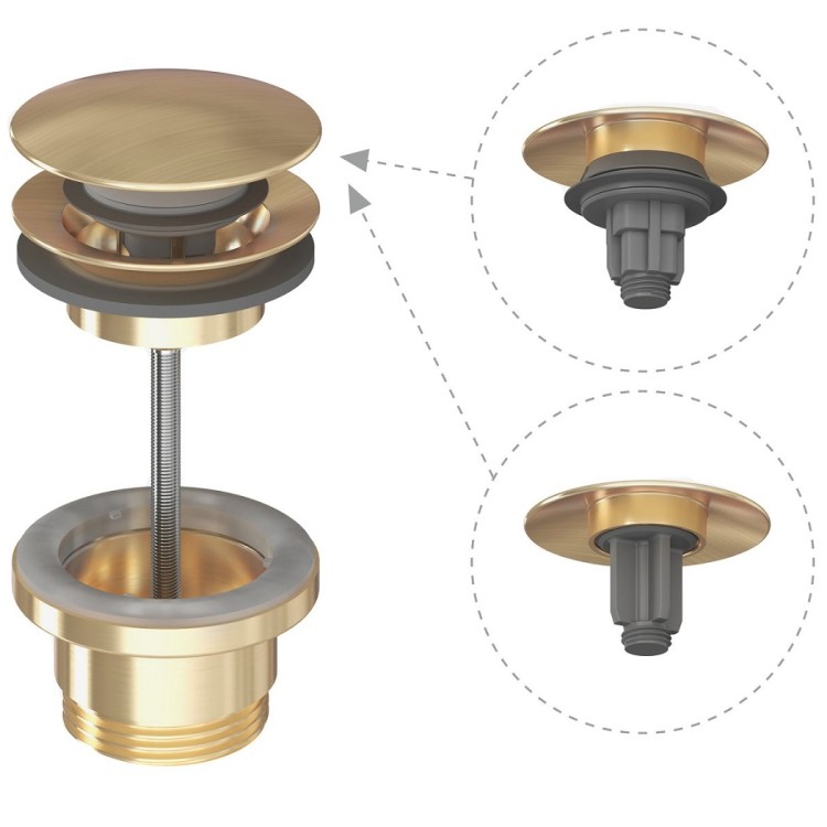 Sifona izplūde Ravak Click-Clack/fixed, zelts matēts X01841