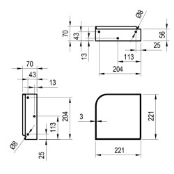 Izlietnes konsole Ravak Yard 280 C, balta X01774