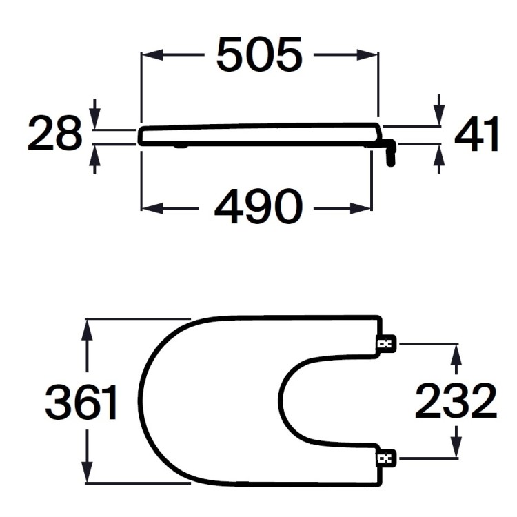 Bidē Soft Close vāks Roca OPTICA, balts
