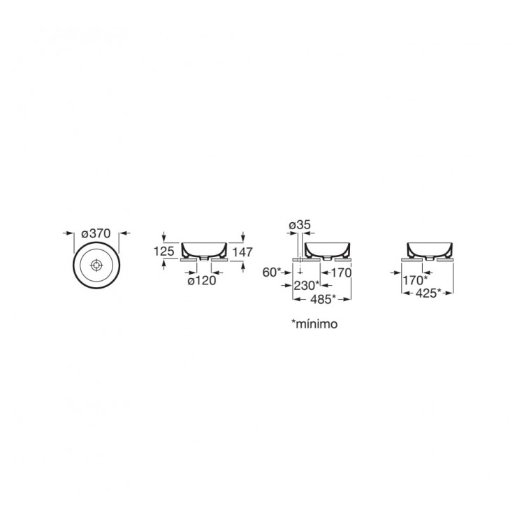 Vannas istabas uzliekamā izlietne Roca ONA d=37 cm, A32768J