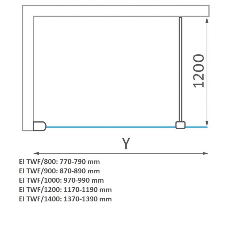 Dušas siena Roth EI TWF Walk-In 100x201 cm Dušas siena Roth EI TWF Walk-In 100x201 cm