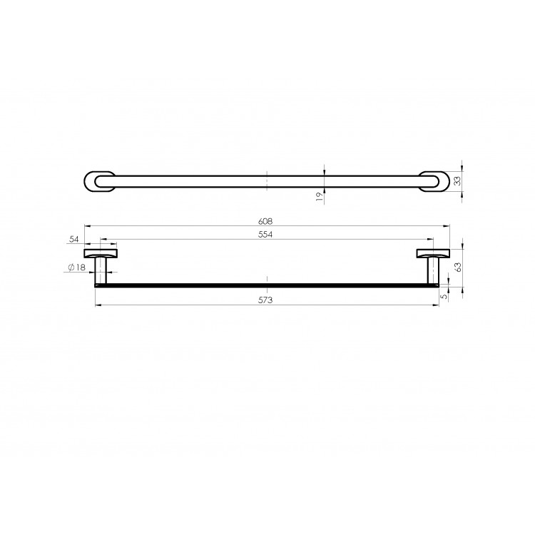 Dvieļu turētājs Rubineta ESTE 60 cm, 670112