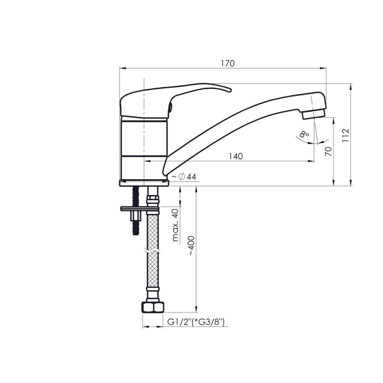 Izlietnes maisītājs Rubineta Optima-19