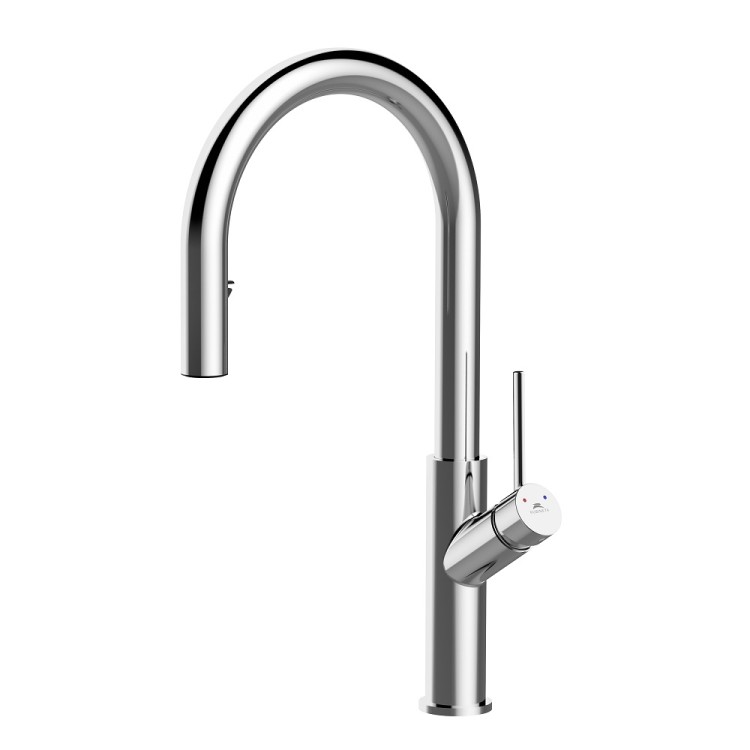 Virtuves izlietnes maisītājs ar izvelkamu izteku Rubineta Bona 33 PO, hroms