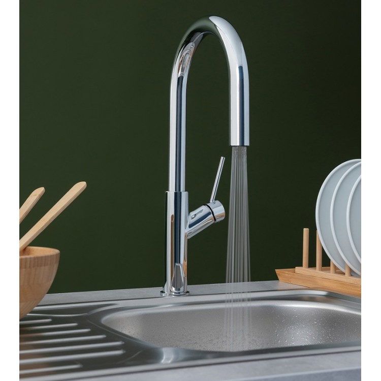 Virtuves izlietnes maisītājs ar izvelkamu izteku Rubineta Bona 33 PO, hroms