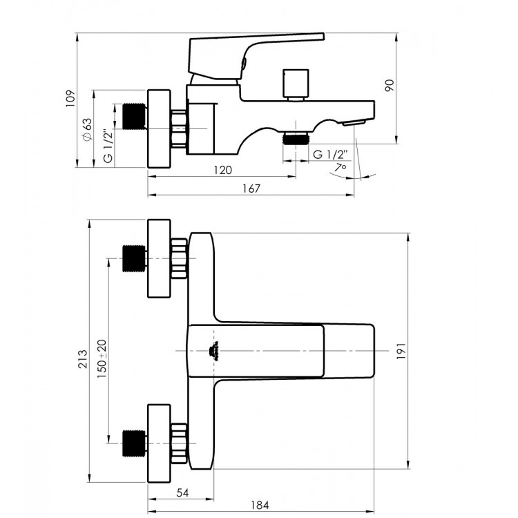 Vannas un dušas maisītājs ar dušu Rubineta, Modena-10K BK/RG