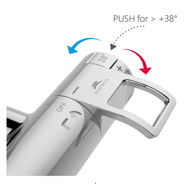Vannas un dušas termostata maisītājs Rubineta Cosy Thermo-10/K, hroms