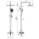 Dušas sistēma Rubineta Veneto + Easy Push-15, hroms