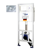 Iebūvējamais rāmis tualetes podam SANIT Ineo ar hromētu pogu S706, 4171/OB