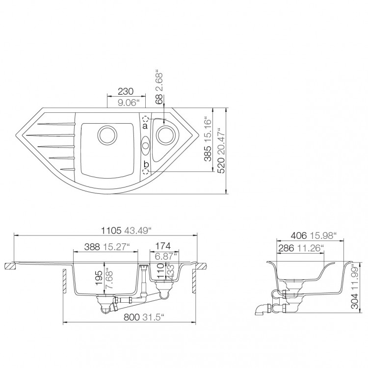 Virtuves izlietne Schock GENIUS C-150 110.5x52cm, onyx