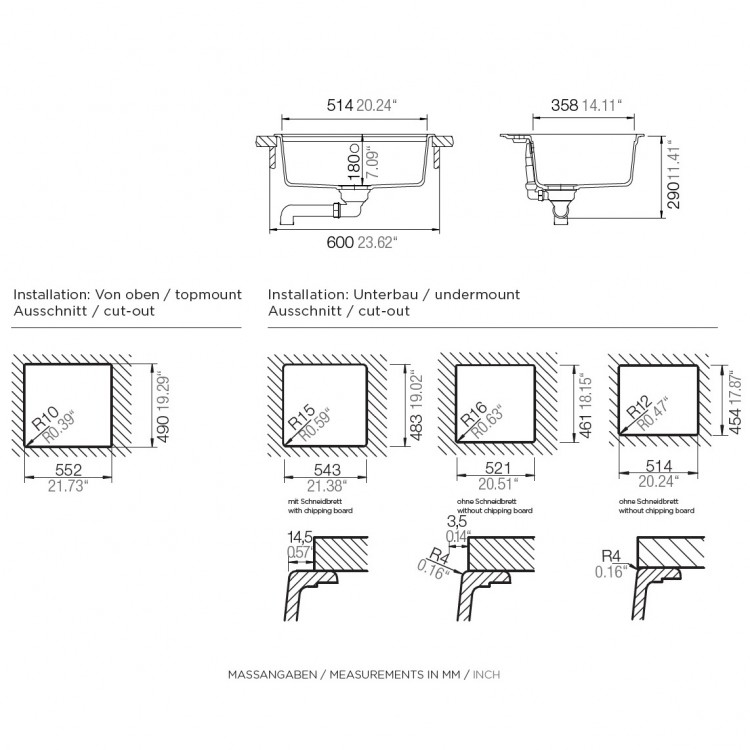 Virtuves izlietne Schock MONO N-100 57x51cm, bronze