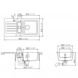 Virtuves izlietne Schock TYPOS D-150S 86x43.5cm, asphalt