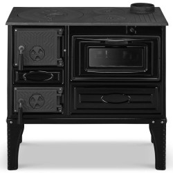 Čuguna malkas apkures plīts ar cepeškrāsni SIGMA 8.7 kW R