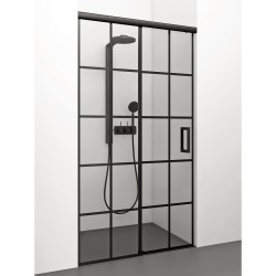 Dušas durvis bīdāmās Stikla Serviss SERENA BLACK LUX 1000 mm