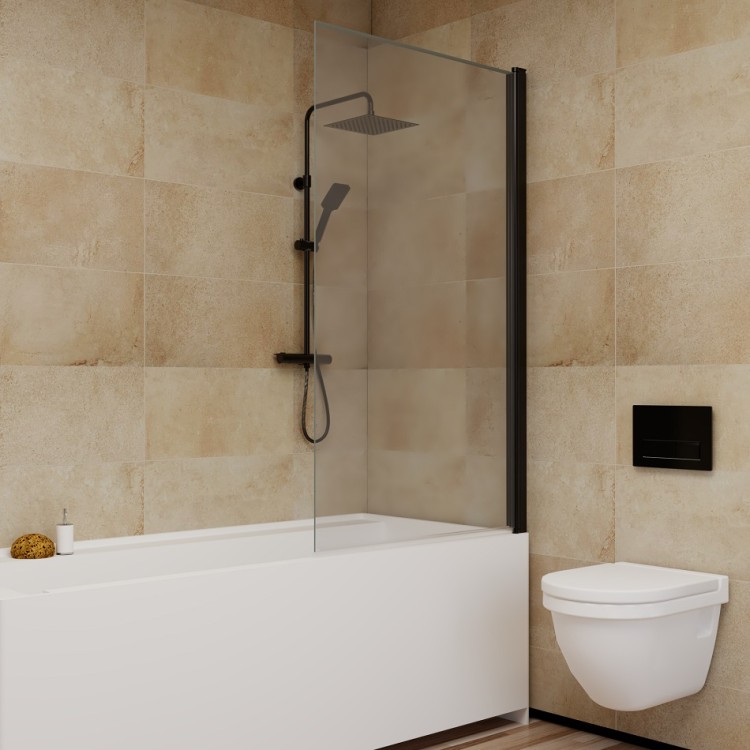 Vannas sieniņa Stikla Serviss LIA BLACK 800mm