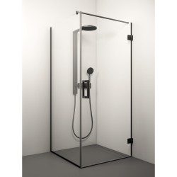 Dušas stūris kvadrātveida Stikla Serviss MONIKA BLACK 70x70cm