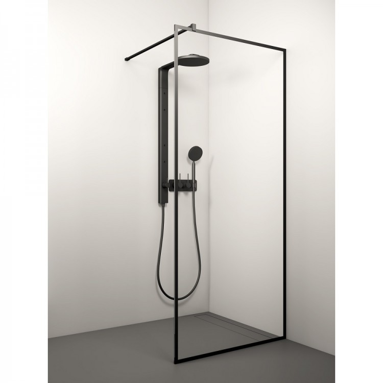 Dušas siena Stikla Serviss KAIRA BLACK Deep1 1000mm
