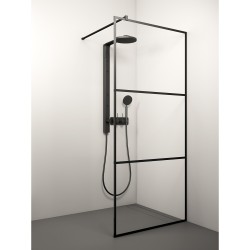 Dušas siena Stikla Serviss KAIRA BLACK Deep2 1000mm