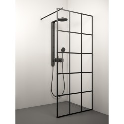 Dušas siena Stikla Serviss KAIRA BLACK Deep3 1000mm