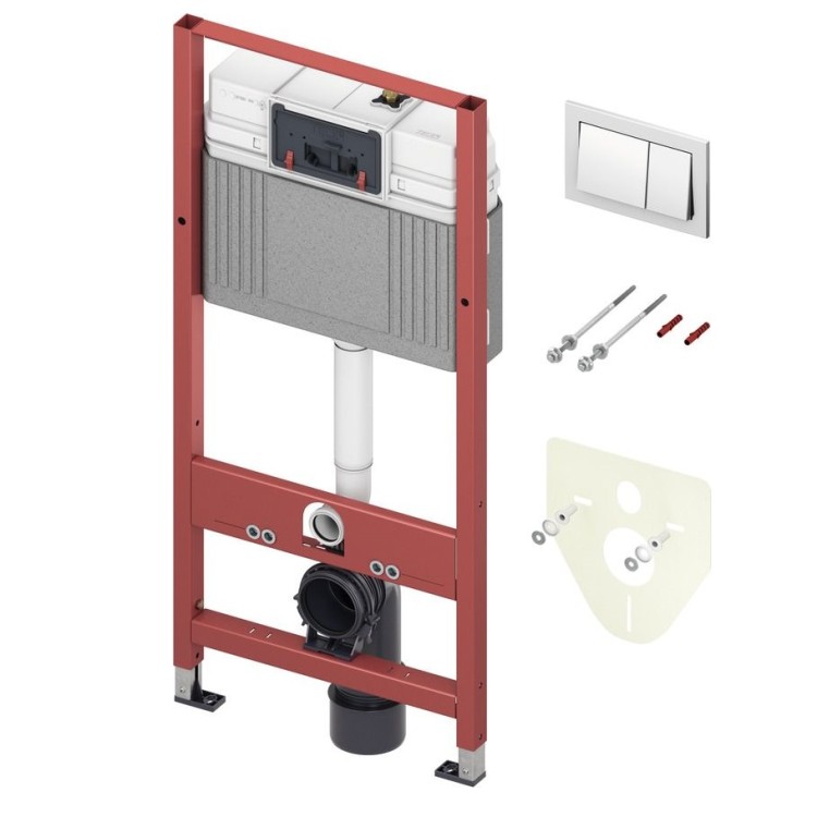 Tualetes modulis TECEbase ar TECEbase skalošanas ar hromētu plāksni, 9400400