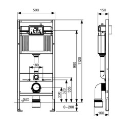 Tualetes modulis TECEbase ar TECEbase skalošanas plāksni baltā krāsā, 9400400