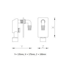 TIA Iebūvējams veļas mašīnas sifons, hroms E-693075