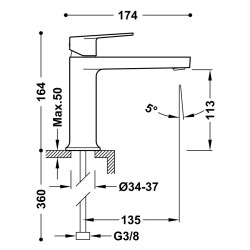 Izlietnes maisītājs PROJECT TRES, melns matēts 22110301KMB