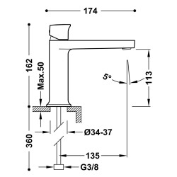 Izlietnes maisītājs PROJECT TRES, hroms 22110402