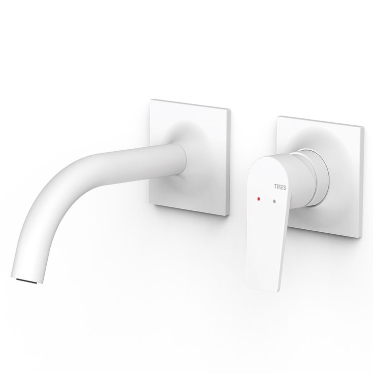 Iebūvējamā izlietnes maisītāja TRES Project dekoratīvā daļa 15.6 cm, balts matēts 22130001BM