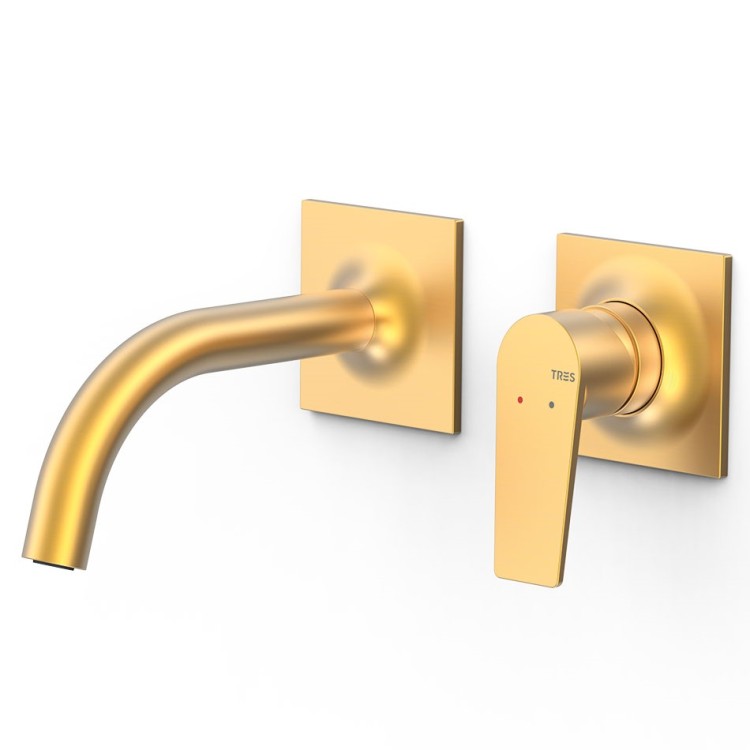 Iebūvējamā izlietnes maisītāja TRES Project dekoratīvā daļa 15.6 cm, 24K matēts zelts 22130001OM