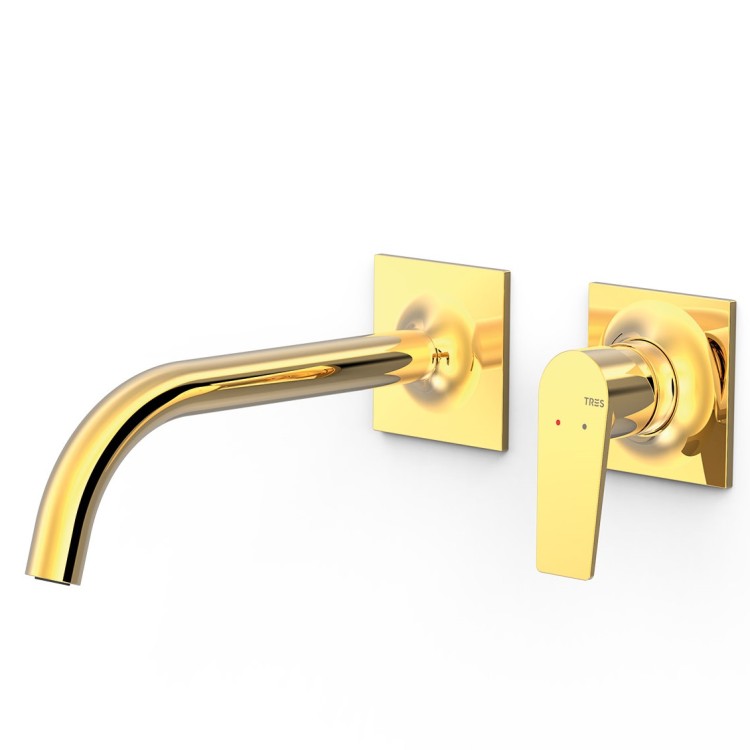 Iebūvējamā izlietnes maisītāja TRES PROJECT dekoratīvā daļa 21.6cm, 24K zelts, 22130002OR