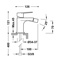Bidē maisītājs PROJECT TRES, melns matēts 21112001NM