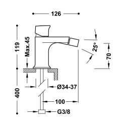 Bidē maisītājs PROJECT TRES, melns matēts 21112002KM