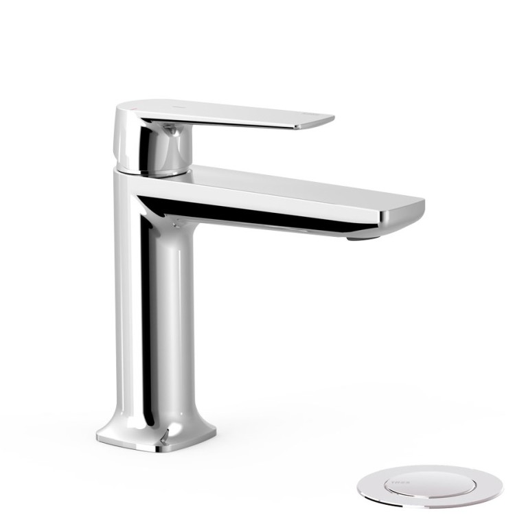 Izlietnes maisītājs LOFT TRES ar automātisko noteces vārstu, hroms 22210301DA