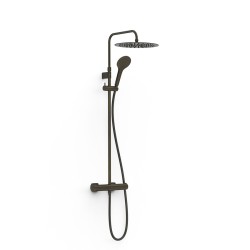 Dušas sistēma TRES LOFT Duo-confort  ar stacionāro un rokas dušu, melna bronza 22219901KMB