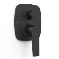 Vannas un dušas iebūvējamā 3-ceļu maisītāja dekoratīvā daļa LOFT TRES, melns matēts 22227301NM