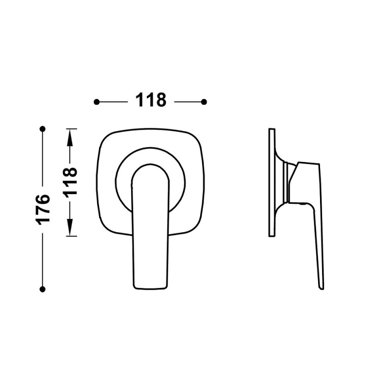 Dušas iebūvējamā maisītāja dekoratīvā daļa LOFT TRES, golden cava 22227801CA